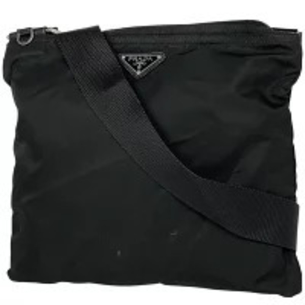 Prada Plate Shoulder Bag Crossbody Nero Black